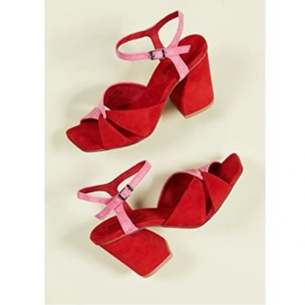 NIB Jeffrey Campbell Antique Suede Sandals Sz. 9 - Picture 2 of 11